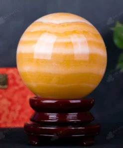 Quả Cầu Đá Phong Thủy Hoàng Long (Onyx) Vàng - 10,8kg - M1836108