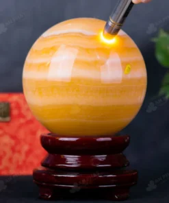 Quả Cầu Đá Phong Thủy Hoàng Long (Onyx) Vàng - 10,8kg - M1836108