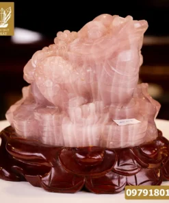 Thiềm Thừ (Cóc 3 Chân, Cóc Ngậm Tiền) Thạch Anh Hồng Tự Nhiên 12kg - M1196