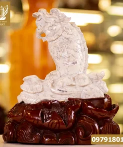 Cá Chép Hóa Rồng Đá Howlite Trắng 12,8kg - M1545