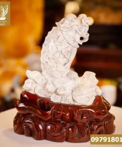 Cá Chép Hóa Rồng Đá Howlite Trắng 12,8kg - M1545