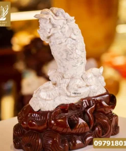 Cá Chép Hóa Rồng Đá Howlite Trắng 12,8kg - M1545