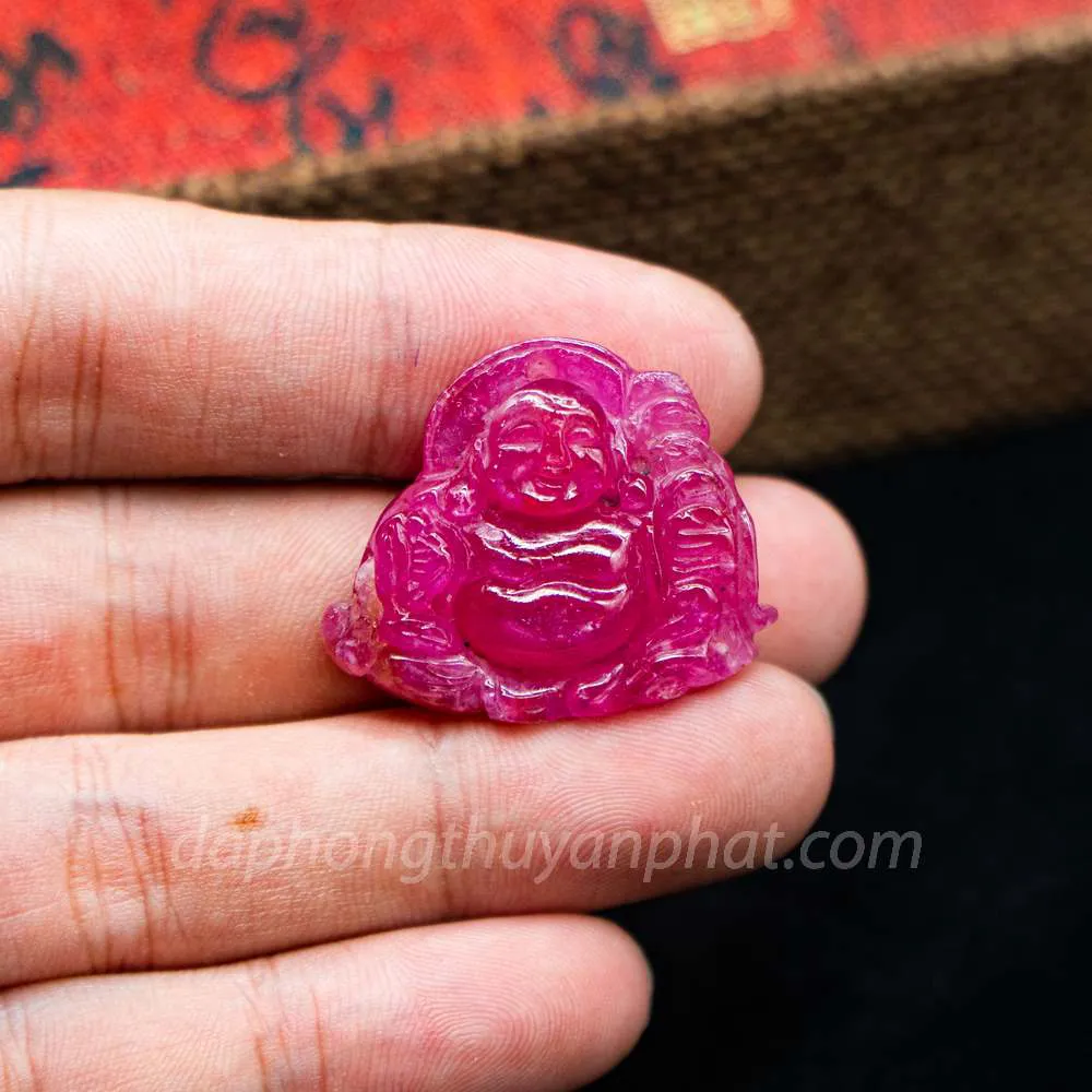 Mặt Phật Bản Mệnh | Mặt Phật Di Lạc Đá Ruby - 11,2g