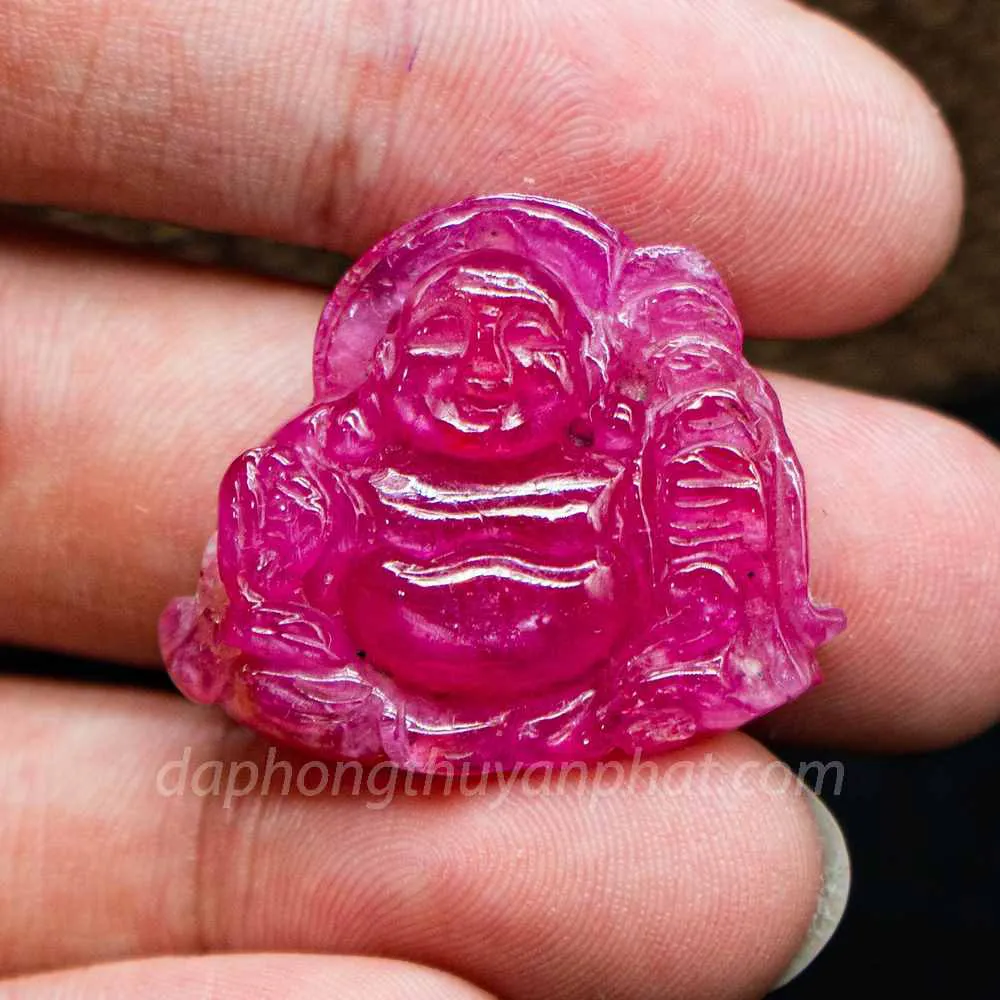 Mặt Phật Bản Mệnh | Mặt Phật Di Lạc Đá Ruby - 11,2g