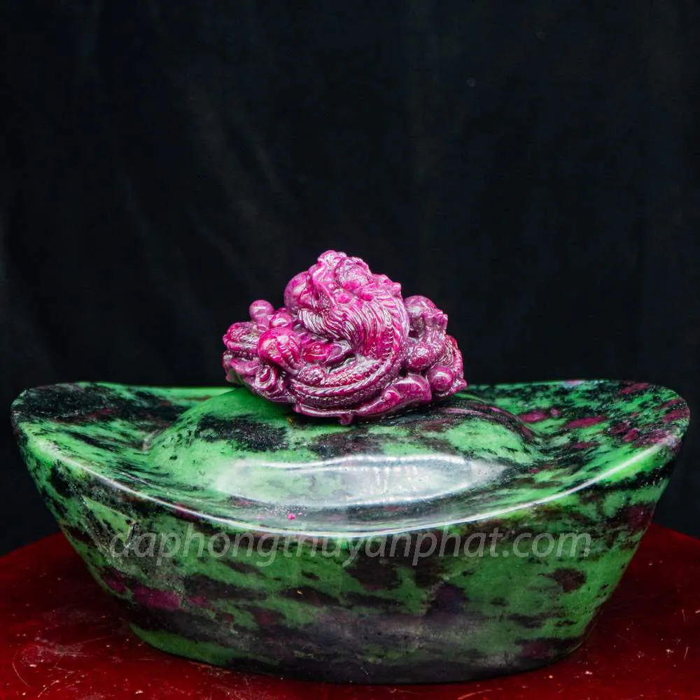 Mặt Phật Bản Mệnh | Mặt Đá Ruby Hình Rồng M2429