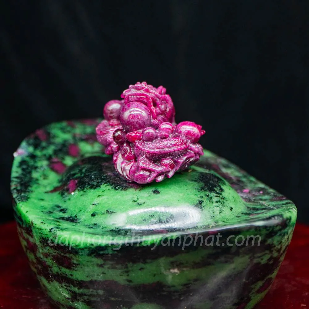 Mặt Phật Bản Mệnh | Mặt Đá Ruby Hình Rồng M2429