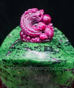 Mặt Phật Bản Mệnh | Mặt Đá Ruby Hình Rồng M2372