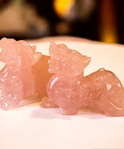 Cặp Tỳ Hưu Thạch Anh Hồng 15cm - M0701