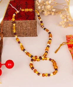 Bộ Vòng Hổ Phách Vàng Nâu 1A 6 Ly 081-0221A-6