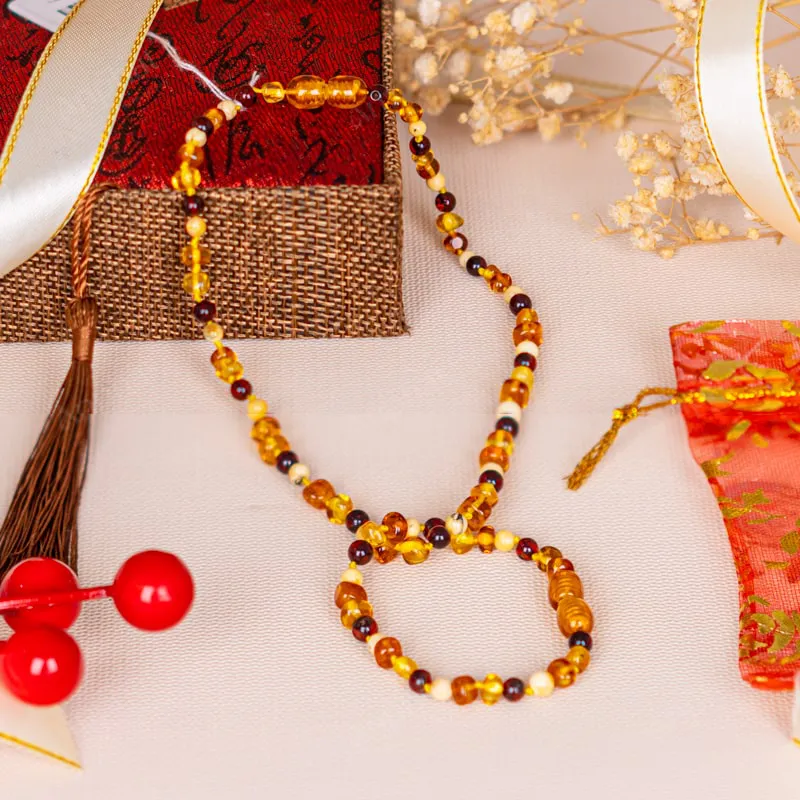 Bộ Vòng Hổ Phách Vàng Nâu 1A 6 Ly 081-0221A-6