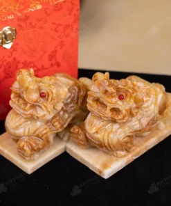 Cặp Tỳ Hưu Đá Canxit Nâu Vàng - 3,2kg - M287632