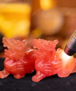 Cặp Tỳ Hưu Đá Núi Lửa Đỏ - 10cm - M1529041