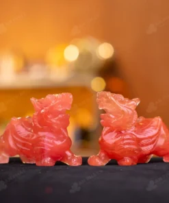 Cặp Tỳ Hưu Đá Núi Lửa Đỏ - 10cm - M1529041