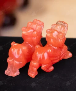 Cặp Tỳ Hưu Đá Núi Lửa Đỏ - 10cm - M1529041