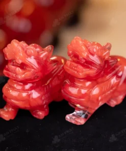 Cặp Tỳ Hưu Đá Núi Lửa Đỏ - 13cm - M2854069