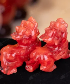 Cặp Tỳ Hưu Đá Núi Lửa Đỏ - 13cm - M2854069