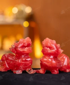 Cặp Tỳ Hưu Đá Núi Lửa Đỏ - 13cm - M2854069