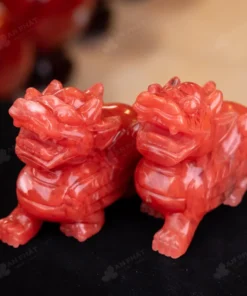 Cặp Tỳ Hưu Đá Núi Lửa Đỏ - 16cm - M2855229