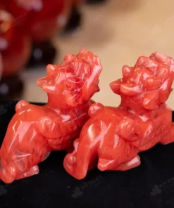 Cặp Tỳ Hưu Đá Núi Lửa Đỏ - 16cm - M2855229