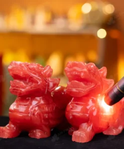 Cặp Tỳ Hưu Đá Núi Lửa Đỏ - 16cm - M2855229