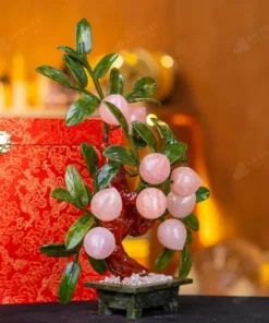 Cây Đào Đá Thạch Anh Hồng 9 Quả 016-076DN-9