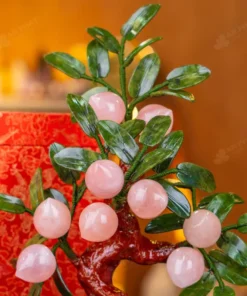 Cây Đào Đá Thạch Anh Hồng 9 Quả 016-076DN-9