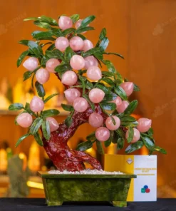 Cây Đào Đá Thạch Anh Hồng 28 Quả 016-076DN-28