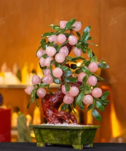 Cây Đào Đá Thạch Anh Hồng 28 Quả 016-076DN-28