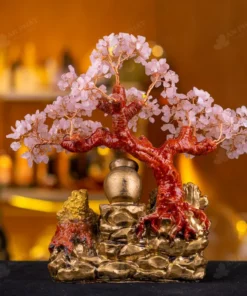 Cây Tài Lộc Đá Thạch Anh Hồng - 28cm - M2731131