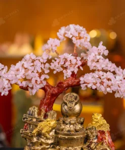 Cây Tài Lộc Đá Thạch Anh Hồng - 28cm - M2731131