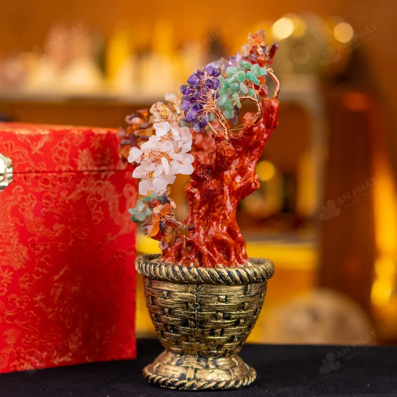 Cây Tài Lộc Đá Thạch Anh Ngũ Sắc - 26cm - M2732079