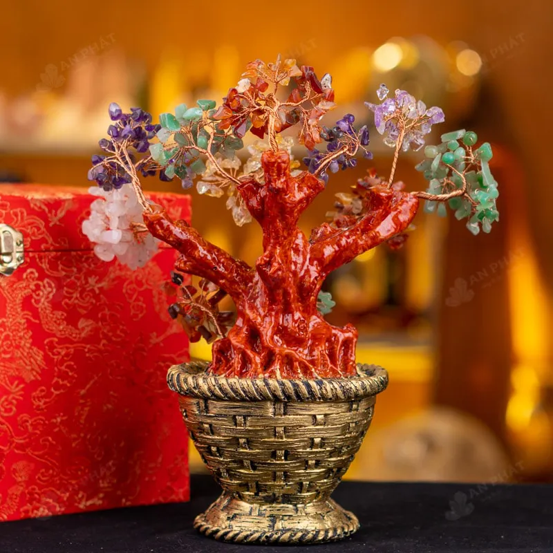 Cây Tài Lộc Đá Thạch Anh Ngũ Sắc - 26cm - M2732079