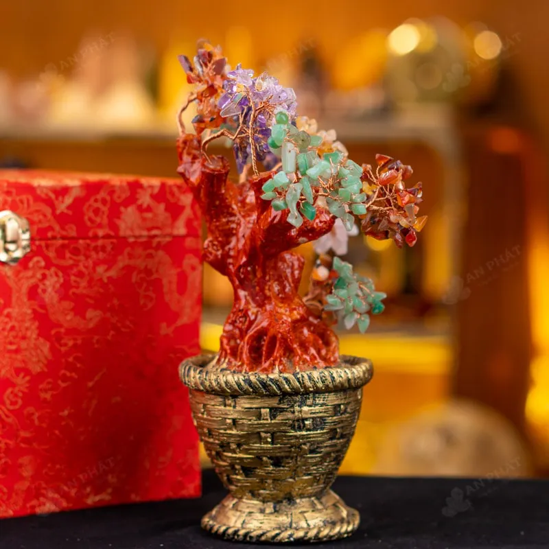 Cây Tài Lộc Đá Thạch Anh Ngũ Sắc - 26cm - M2732079