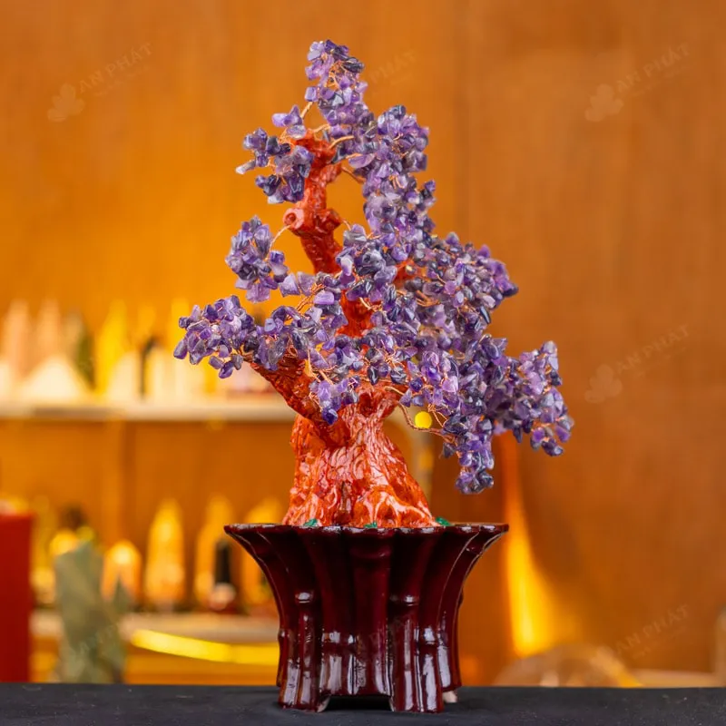 Cây Tài Lộc Đá Thạch Anh Tím - 46,5cm - M281927