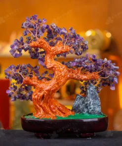 Cây Tài Lộc Đá Thạch Anh Tím Dáng Núi - 32cm - M2820258