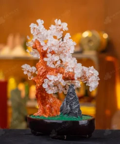 Cây Tài Lộc Đá Thạch Anh Trắng Dáng Núi - 32cm - M2820157