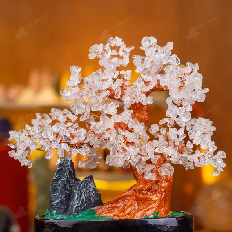 Cây Tài Lộc Đá Thạch Anh Trắng Dáng Núi - 32cm - M2820157