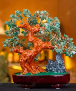 Cây Tài Lộc Đá Thạch Anh Xanh Dáng Núi - 30,5cm - M2820146