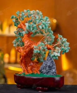 Cây Tài Lộc Đá Thạch Anh Xanh Dáng Núi - 30,5cm - M2820146