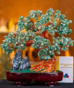 Cây Tài Lộc Đá Thạch Anh Xanh Dáng Núi - 30,5cm - M2820146