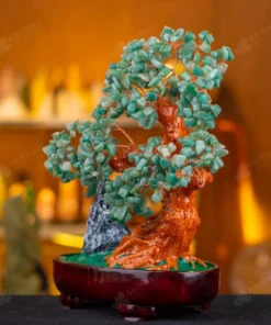 Cây Tài Lộc Đá Thạch Anh Xanh Dáng Núi - 30,5cm - M2820146