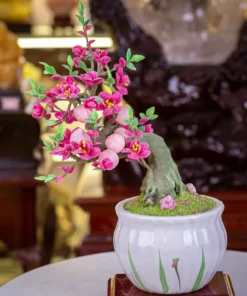 Cây Tài Lộc - Cây Đá Quý Để Bàn 5,6kg M20901 | Cây đào đá tài lộc | Cây đào đá thạch anh | Cây đào đá quý | Cây đào đá phong thủy