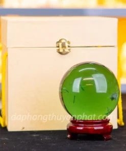 Quả cầu đá phong thủy màu xanh | Đá núi lửa bông tuyết 1.47Kg - M2010