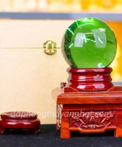 Quả cầu đá phong thủy màu xanh | Đá núi lửa bông tuyết 1.47Kg - M2010