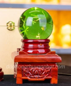 Quả cầu đá phong thủy màu xanh | Đá núi lửa bông tuyết 1.47Kg - M2010