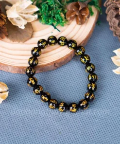 Vòng tay thạch anh khói Khắc Chữ | vòng thạch anh khói