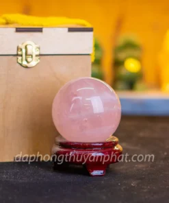 Quả Cầu Phong Thủy Đá Thạch Anh hồng 0.57kg - 7.5cm - M1479