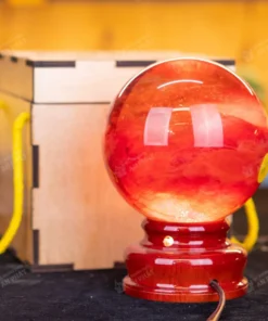 Quả Cầu Phong Thủy Đá Núi Lửa Đỏ 1.62kg - 11.2cm - M2157