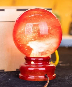 Quả Cầu Phong Thủy Đá Núi Lửa Đỏ 1.62kg - 11.2cm - M2157