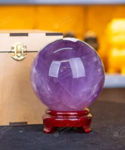 Qủa Cầu Phong Thủy Đá Thạch Anh Tím 2.14kg - 11.5cm - M2649